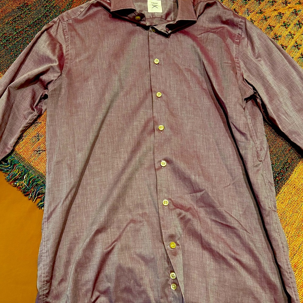 Strong suit shimmering red dress shirt size 16 1/2 collar